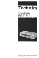 Technics - SA-210 - Owners manual 